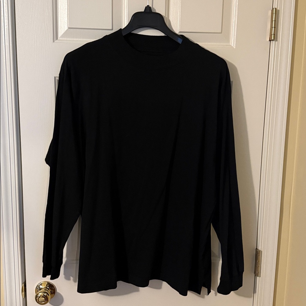 PINK Victoria's Secret Black Long Sleeve Mock Neck T-Shirt size XXL